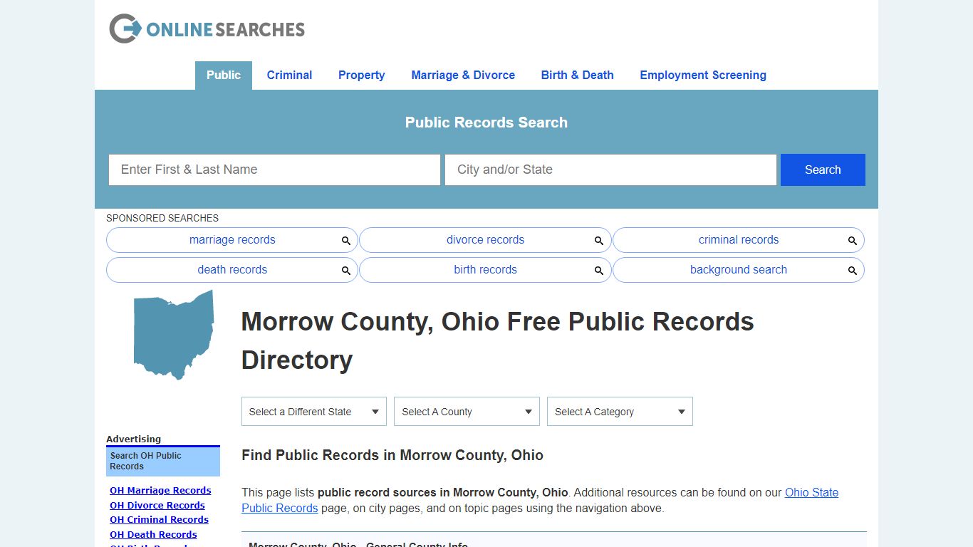 Morrow County, Ohio Public Records Directory